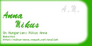 anna mikus business card